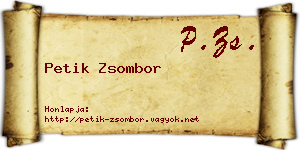 Petik Zsombor névjegykártya